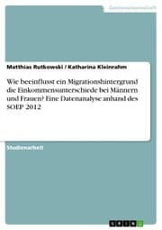 Cover von Wie beeinflusst ein Migrationshintergrund die Einkommensunterschiede bei Männern und Frauen? Eine Datenanalyse anhand des SOEP 2012