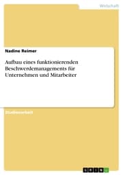 Cover von Aufbau eines funktionierenden Beschwerdemanagements für Unternehmen und Mitarbeiter