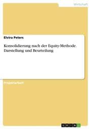 Cover von Konsolidierung nach der Equity-Methode. Darstellung und Beurteilung