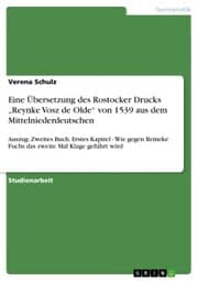 Cover von Eine Übersetzung des Rostocker Drucks 'Reynke Vosz de Olde' von 1539 aus dem Mittelniederdeutschen