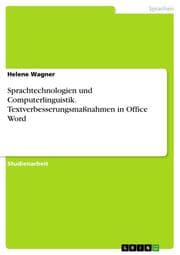 Cover von Sprachtechnologien und Computerlinguistik. Textverbesserungsmaßnahmen in Office Word