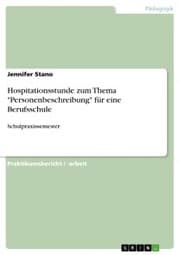 Cover von Hospitationsstunde zum Thema 'Personenbeschreibung' für eine Berufsschule