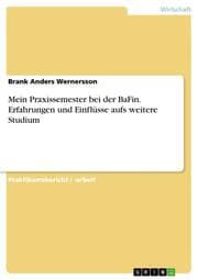 Cover von Mein Praxissemester bei der BaFin. Erfahrungen und Einflüsse aufs weitere Studium
