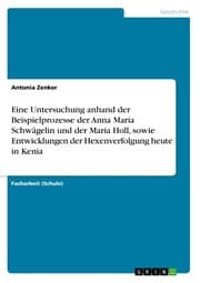 Cover von Eine Untersuchung anhand der Beispielprozesse der Anna Maria Schwägelin und der Maria Holl, sowie Entwicklungen der Hexenverfolgung heute in Kenia