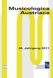 Cover von Musicologica Austriaca. Jahresschrift der Österreichischen Gesellschaft... / Musicologica Austriaca