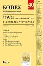 Cover von KODEX UWG Gesetz gegen den unlauteren Wettbewerb 2019/20