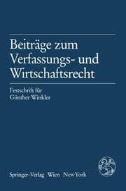 Cover von Beiträge zum Verfassungs- und Wirtschaftsrecht