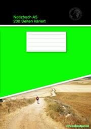 Cover von Notizbuch A5 200 Seiten kariert (Softcover Grün)