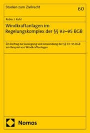 Cover von Windkraftanlagen im Regelungskomplex der §§ 93-95 BGB