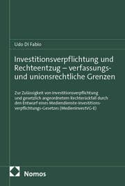 Cover von Investitionsverpflichtung und Rechteentzug - verfassungs- und unionsrechtliche Grenzen