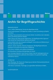 Cover von Archiv für Begriffsgeschichte. Band 46