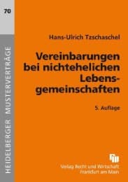 Cover von Vereinbarungen bei nichtehehlichen Lebensgemeinschaften
