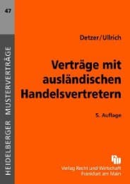 Cover von Verträge mit ausländischen Handelsvertretern