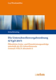 Cover von Die Unterschwellenvergabeordnung (UVgO 2017)
