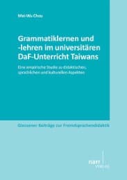 Cover von Grammatiklernen und -lehren im universitären DaF-Unterricht Taiwans