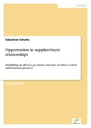 Cover von Opportunism in supplier-buyer relationships