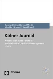 Cover von Wissenschaftliches Forum für Sozialwirtschaft und Sozialmanagement 1/2013