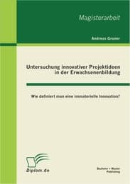 Cover von Untersuchung innovativer Projektideen in der Erwachsenenbildung