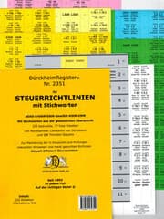 Cover von DürckheimRegister® Nr. 2351 - SteuerRichtlinien mit Stichworten aus der Überschrift