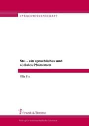 Cover von Stil - ein sprachliches und soziales Phänomen