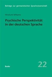 Cover von Psychische Perspektivität in der deutschen Sprache