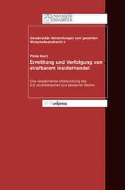 Cover von Ermittung und Vefolgung von strafbarem Insiderhandel
