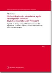 Cover von Die Qualifikation der cohabitation légale des belgischen Rechts im deutschen Internationalen Privatrecht