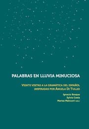 Cover von Palabras en lluvia minuciosa : veinte visitas a la gramática del español inspiradas por Ángela Di Tullio