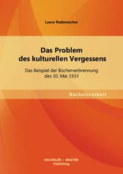 Cover von Das Problem des kulturellen Vergessens: Das Beispiel der Bücherverbrennung des 10. Mai 1933