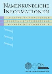 Cover von Namenkundliche Informationen 111