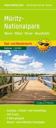 Cover von Publicpress Rad- und Wanderkarte Müritz-Nationalpark, Waren, Röbel, Mirow, Neustrelitz 1:50.000