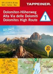 Cover von 3D-Wanderkarte Dolomiten-Höhenweg 1