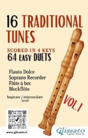 Cover von 16 Traditional Tunes - 64 easy soprano recorder duets (VOL.1)