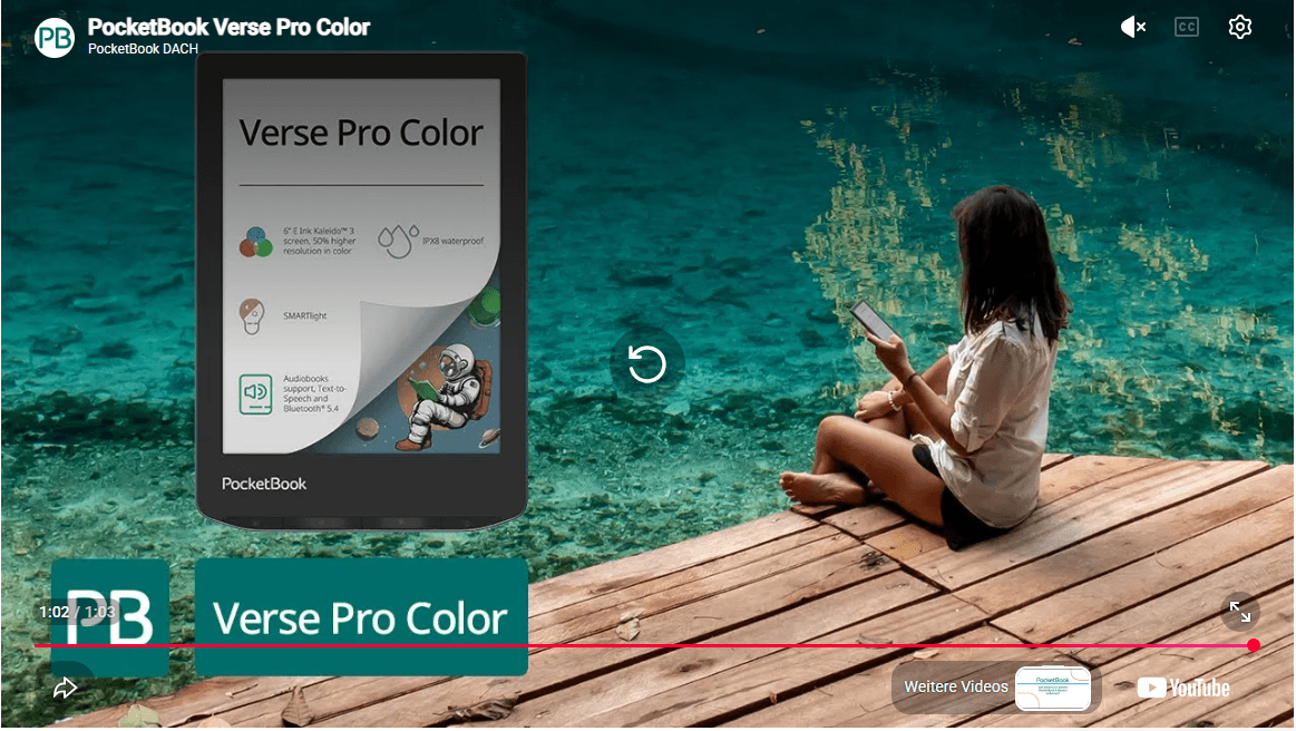 PocketBook Verse Pro Color und Frau am Pool PocketBook Verse Pro Color und Frau am Pool